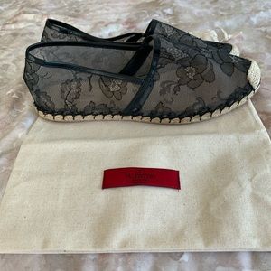 **SOLD***Valentino black lace espadrilles